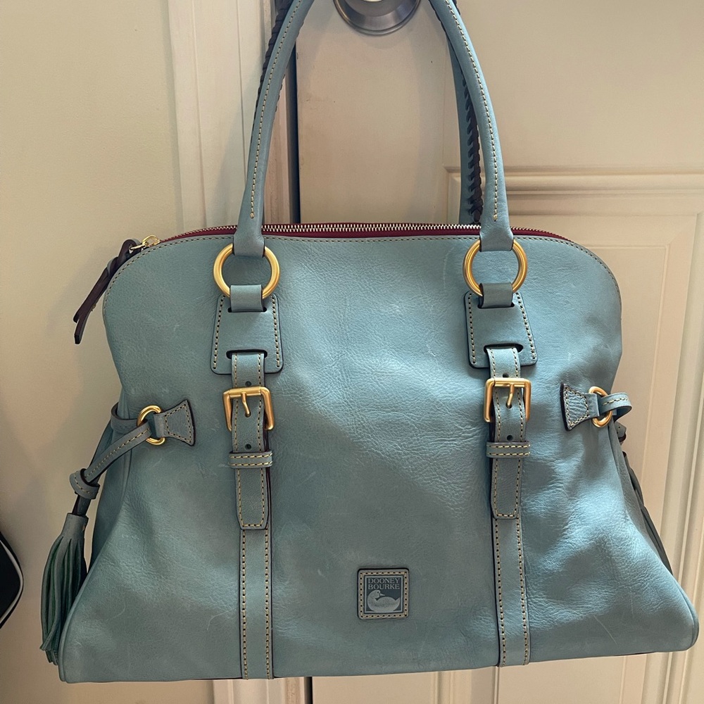 NWT Dooney & Bourque Satchel in Dusty Blue